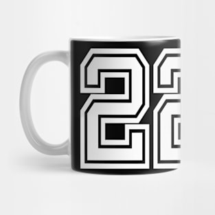 Numbers 22 for a sports team, group, or community Mug